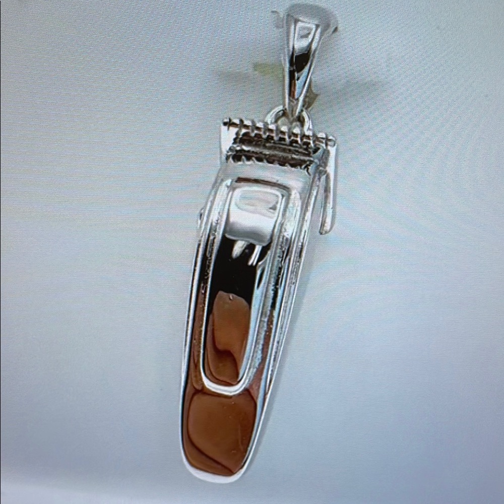 Silver and Brown Men's Accessory Pendant